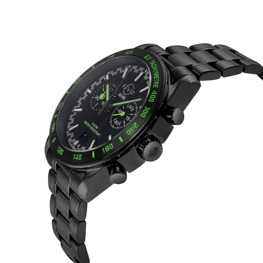 GV2 by Gevril Freccia Chronograph Quartz Black Dial Mens Watch 42903B