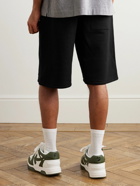 Off-White - Skate Straight-Leg Logo-Embroidered Cotton-Jersey Drawstring Shorts - Black