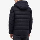 Moncler Men's Vabb Contrast Zip Hooded Down Jacket in Navy