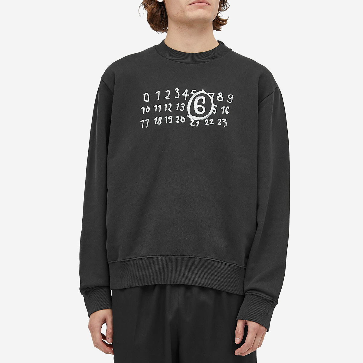 MM6 Maison Margiela Men's Glow in the Dark Number Logo Sweat in