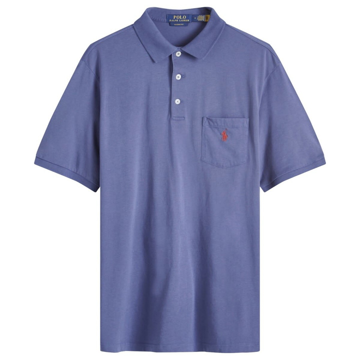 Photo: Polo Ralph Lauren Men's Garment Dyed Polo Shirt in Light Navy