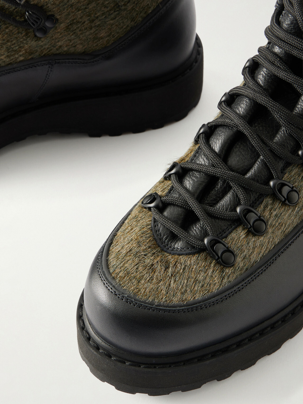Diemme - Roccia Vet Due Gala Leather-Trimmed Calf Hair Ankle Boots - Green