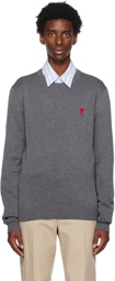 AMI Paris Gray Ami de Cœur Sweater