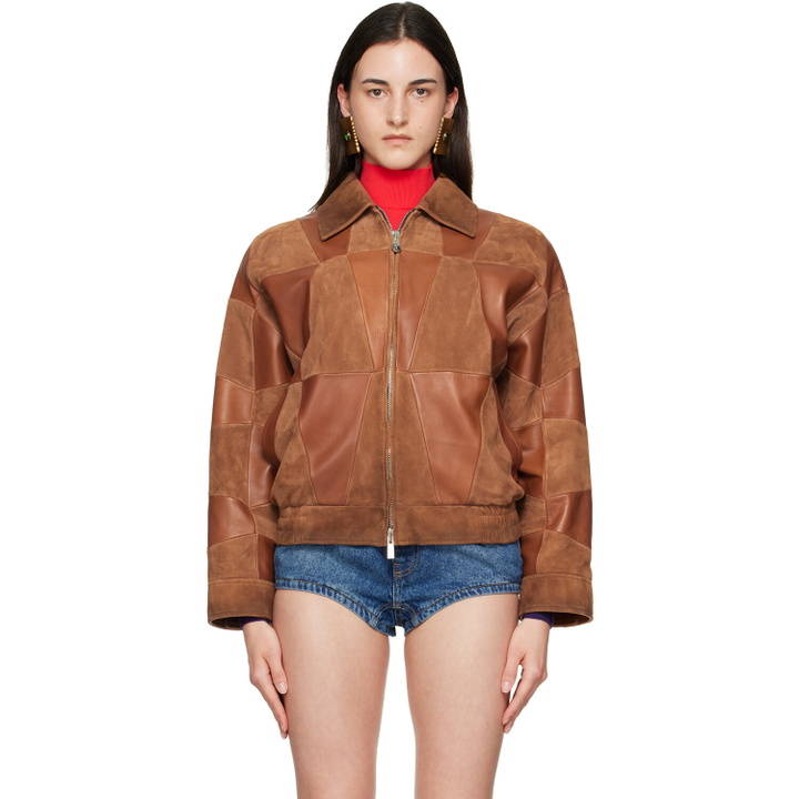 Photo: Versace Tan Blouson Leather Jacket