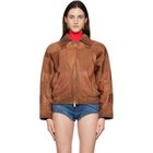 Versace Tan Blouson Leather Jacket