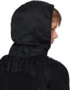Vein Black Tassel Hood
