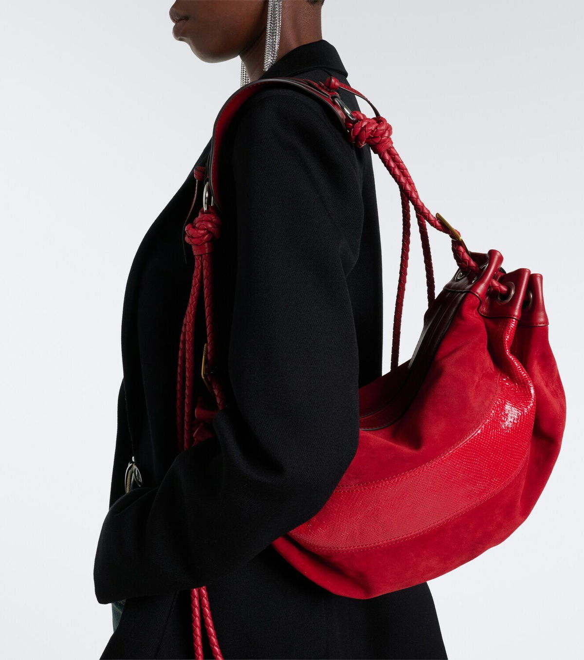 Isabel Marant Maia Medium suede and leather shoulder bag