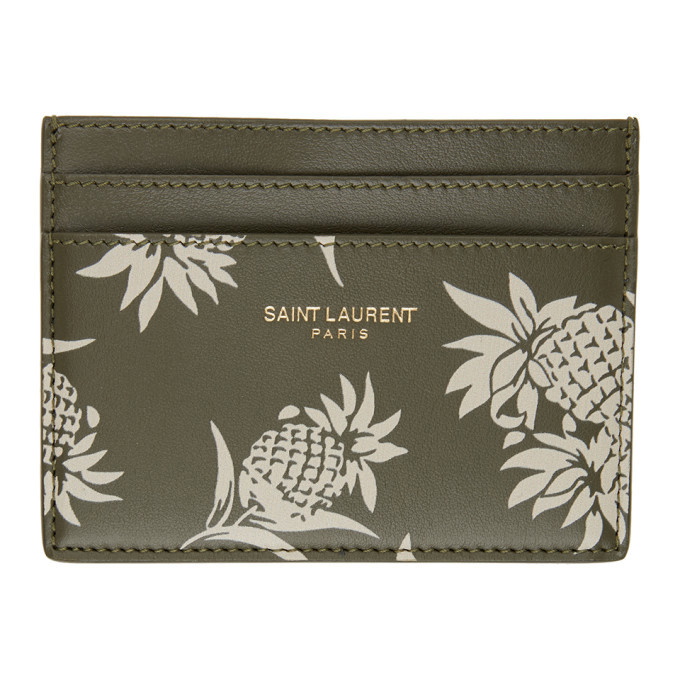 Photo: Saint Laurent Khaki Graphic Card Holder