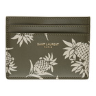 Saint Laurent Khaki Graphic Card Holder