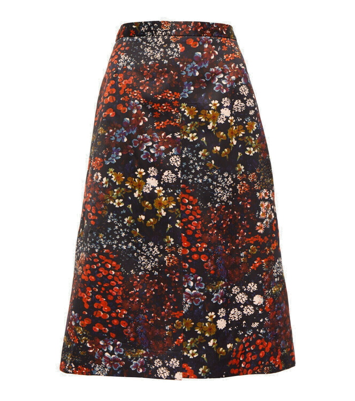 Photo: Dries Van Noten - Floral cotton-blend midi skirt