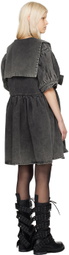 VAQUERA Black Sailor Denim Midi Dress