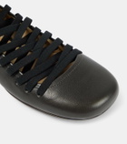 Lemaire Laced leather ballet flats