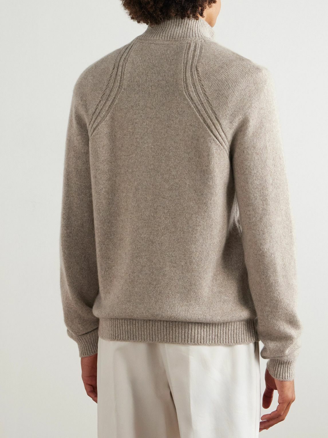 SEASE - Cashmere Half-Zip Sweater - Neutrals