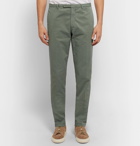 Boglioli - Army-Green Slim-Fit Stretch-Cotton Twill Suit Trousers - Men - Green