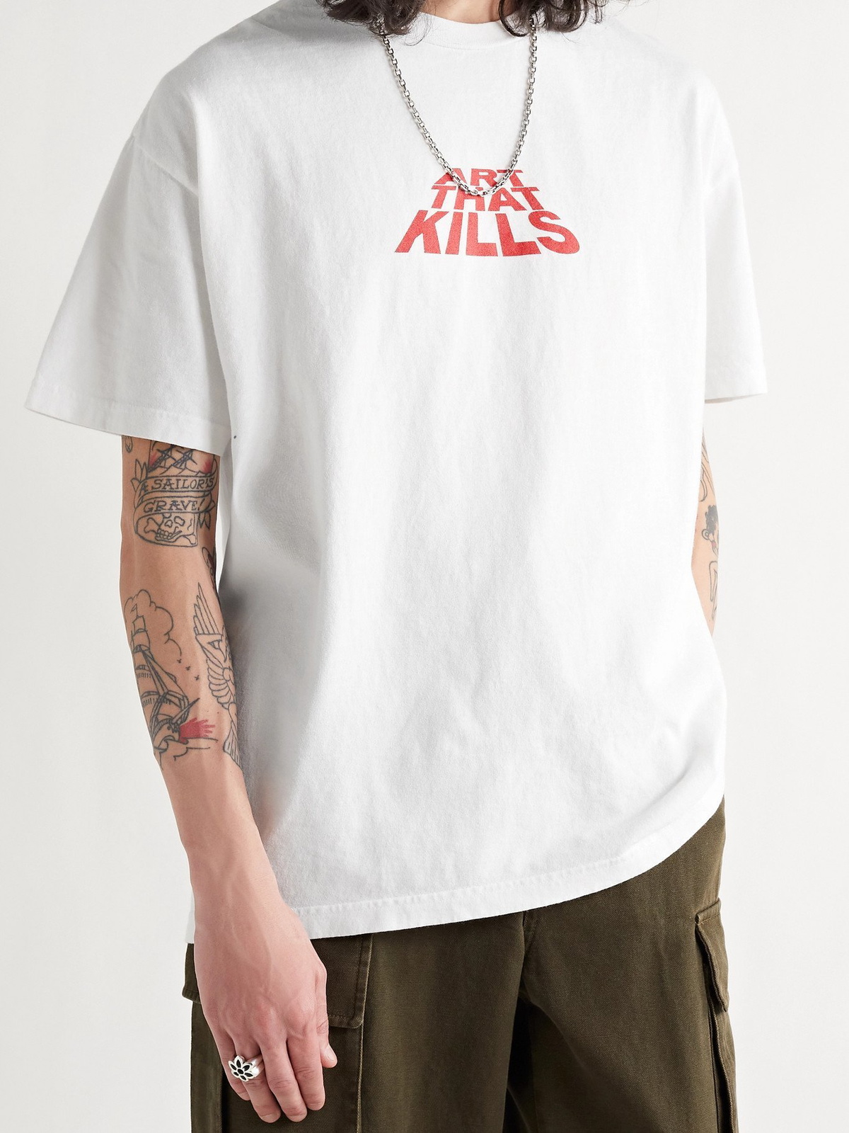 GALLERY DEPT.☆関税込み☆コットン混ジャージー Tシャツ GALLERY DEPT. コットンジャージー Tシャツ ロゴプリント入り