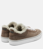 Brunello Cucinelli Monili shearling-trimmed suede sneakers