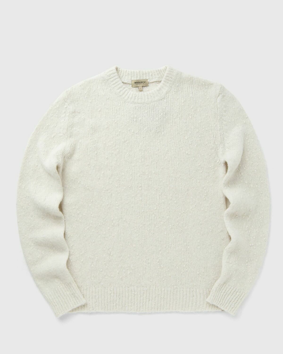 WOOLRICH BOUTONNE ALPACA BLEND CREWNECK Beige Mens Pullover