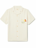 Folk - Camp-Collar Embroidered Linen and Cotton-Blend Shirt - Neutrals