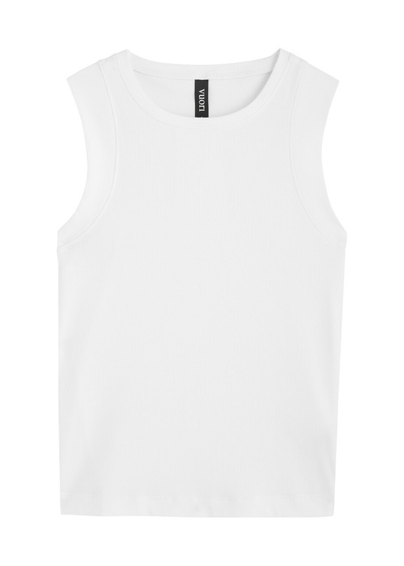 Photo: Vuori Pose Ribbed Stretch-modal Tank White