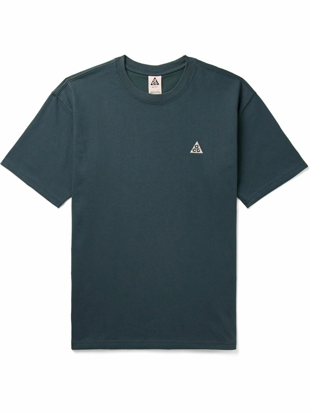 Photo: Nike - ACG Logo-Embroidered Jersey T-Shirt - Blue