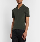 Lardini - Slim-Fit Cotton-Blend Terry Polo Shirt - Green