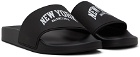 Balenciaga Black Cities 'New York' Slide Sandals