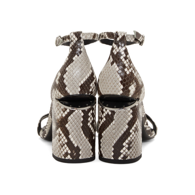 Alexander Wang Black and White Snake Abby Sandals