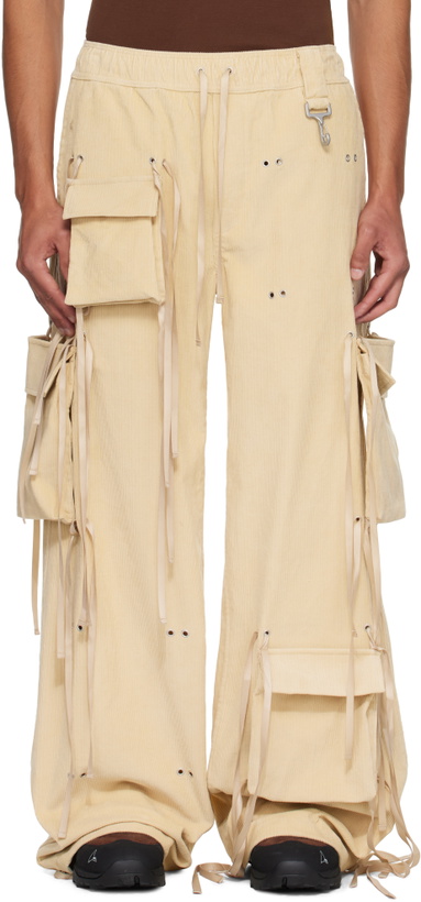 Photo: Reese Cooper Beige Corduroy Modular Pocket Cargo Pants
