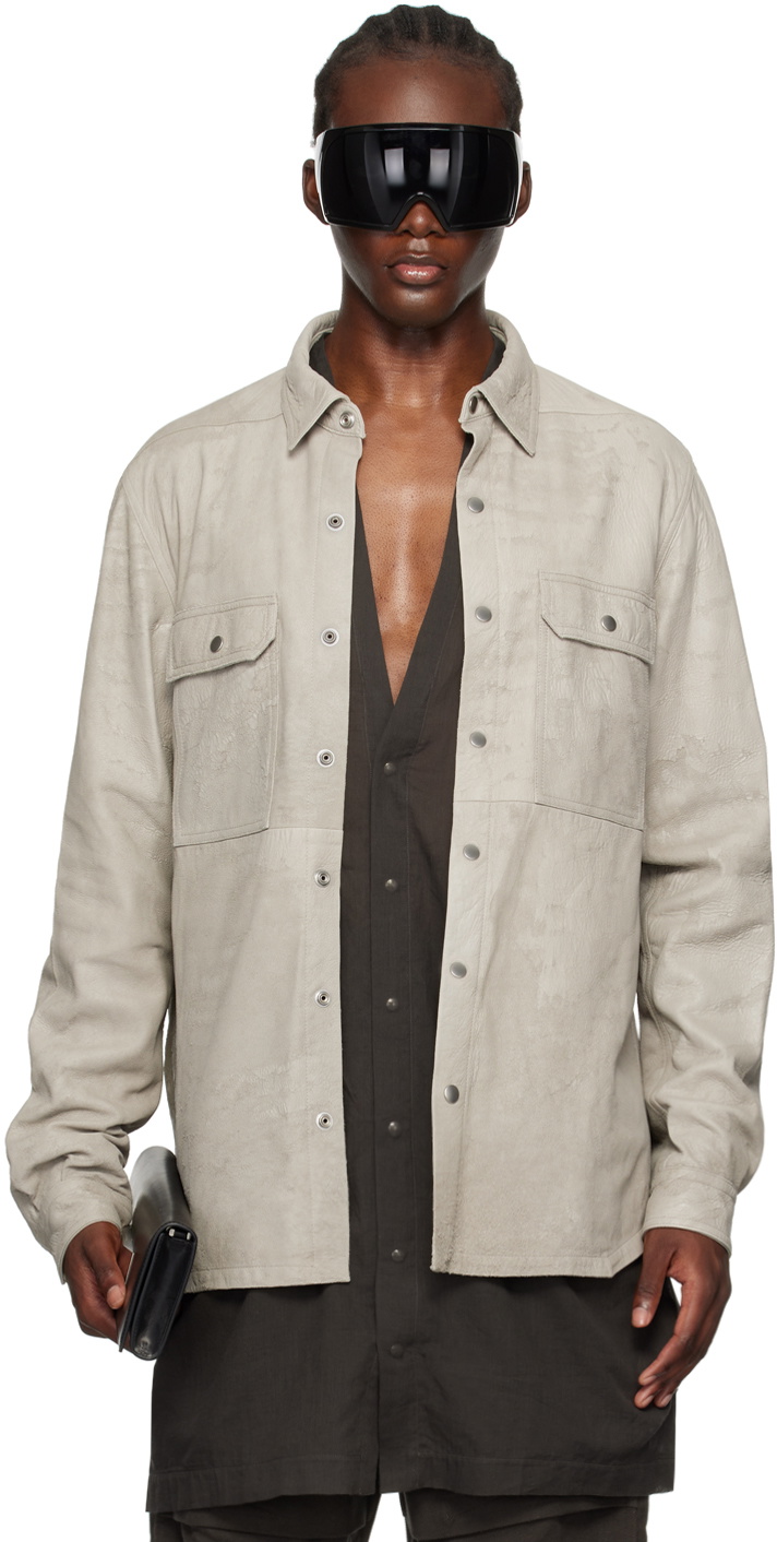 Rick Owens leather outer shirt 44 Sサイズ Rick Owens leather outer shirt 44 Sサイズ