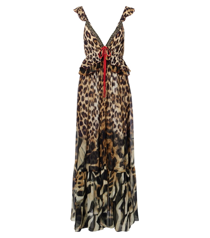 Photo: Camilla Embellished leopard-print silk chiffon maxi dress