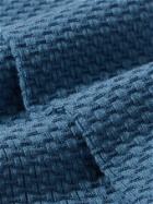 ERMENEGILDO ZEGNA - Textured Stretch Cotton-Blend Socks - Blue