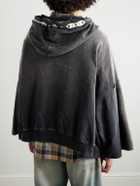 KAPITAL - Embelished Distressed Cotton-Jersey Zip-Up Hoodie