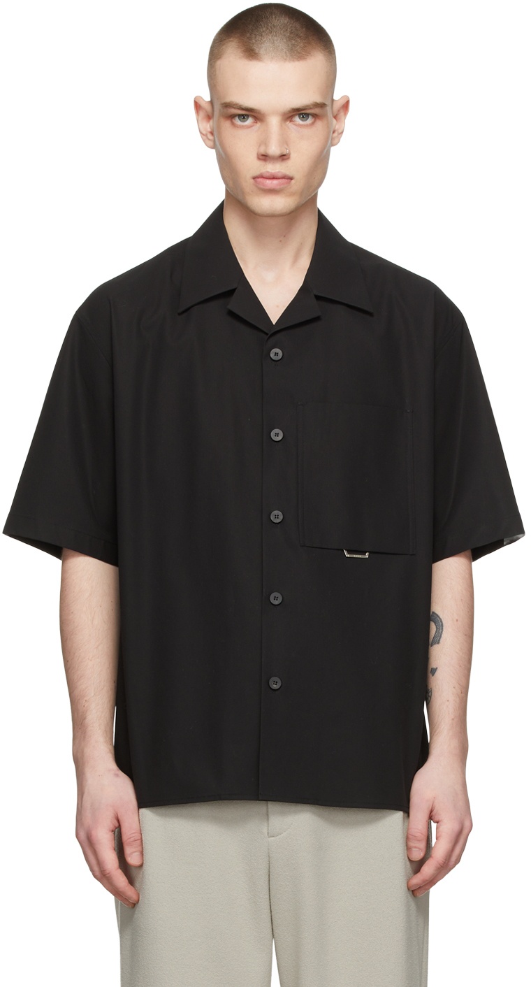 Solid Homme Black Cotton Shirt Solid Homme