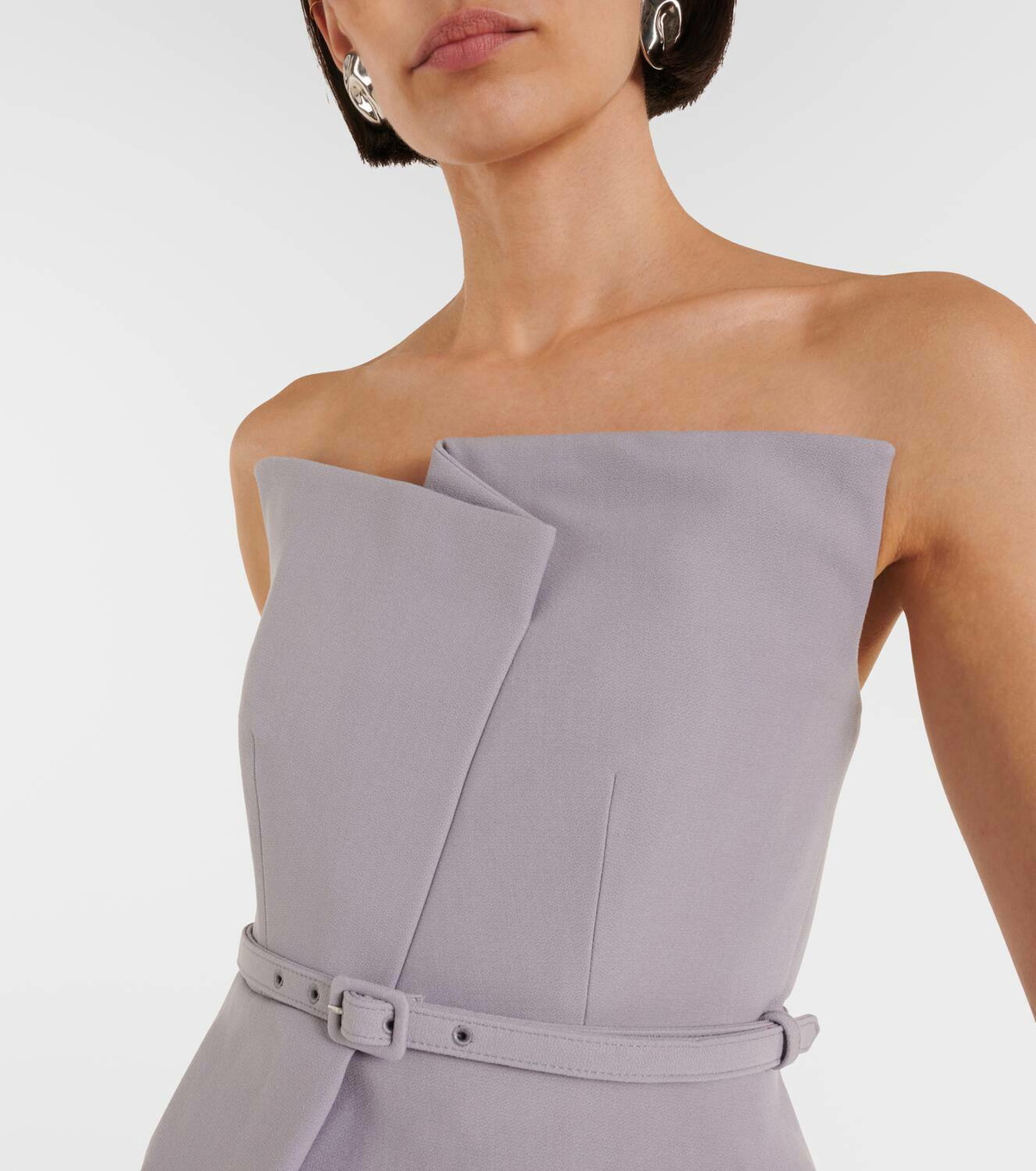 VIP【関税送料無料】希少 Roland Mouret Crepe minidress Long Sleeve Satin Crepe Mini Dress in Cream – Roland Mouret