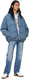Levi's Blue Super Puffer Denim Down Jacket