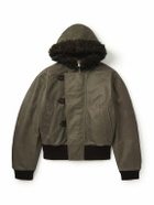 Our Legacy - Compel Plush-Trimmed Leather Jacket - Green