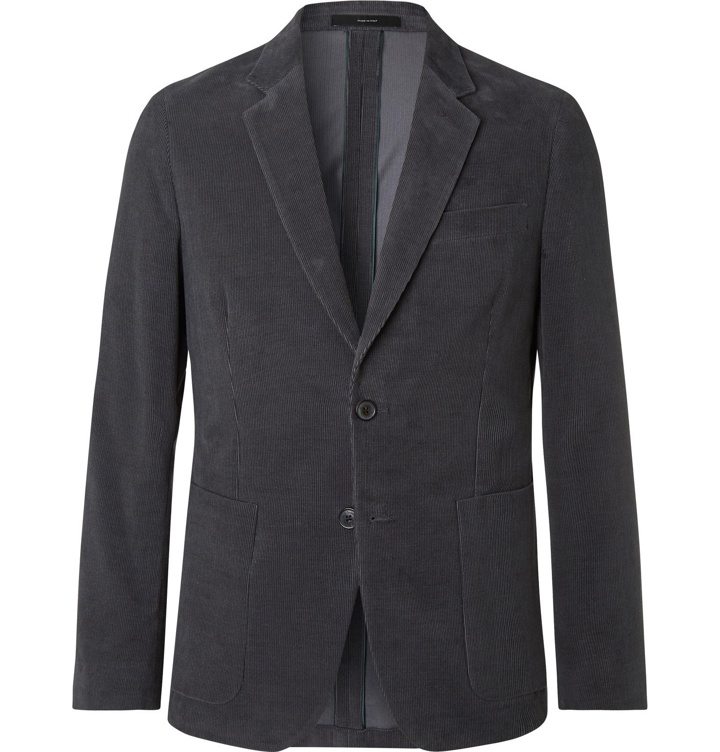 Photo: Paul Smith - Grey Slim-Fit Cotton-Corduroy Suit Jacket - Gray