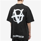 Vetements Men's Double Anarchy T-Shirt in Black/White
