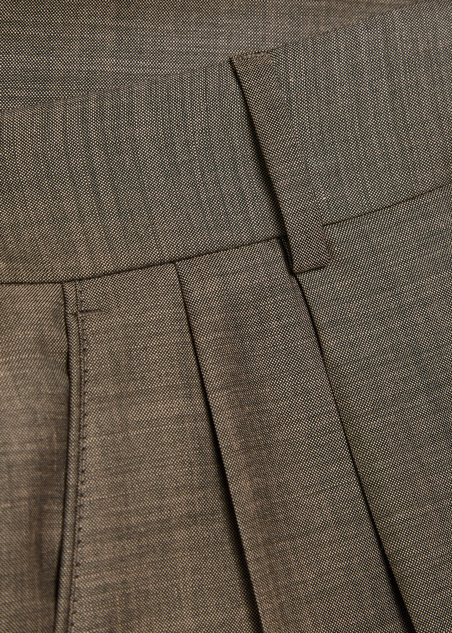 Blaze Milano Fox Pleated Straight-leg Wool-blend Trousers Brown