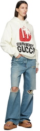 Gucci Off-White 'Strawberry Gucci' Cotton Hoodie