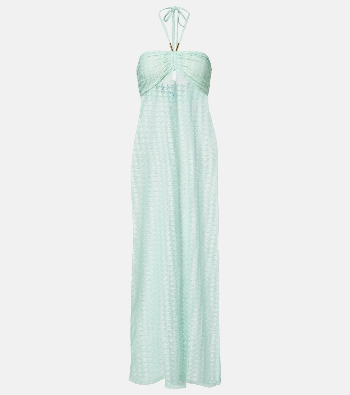 Melissa Odabash Mila semi-sheer halterneck maxi dress