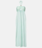 Melissa Odabash Mila semi-sheer halterneck maxi dress