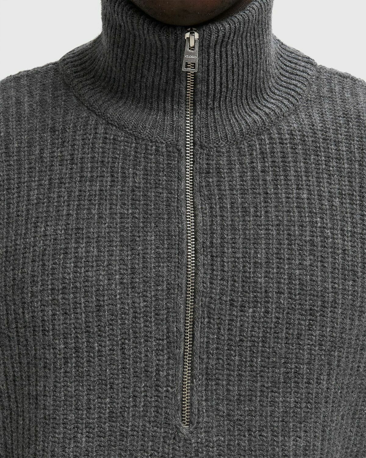 CLOSED ZIPPED JUMPER Grey Mens Pullover