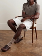 Onia - Johnny Slim-Fit Ribbed Linen-Blend Polo Shirt - Brown