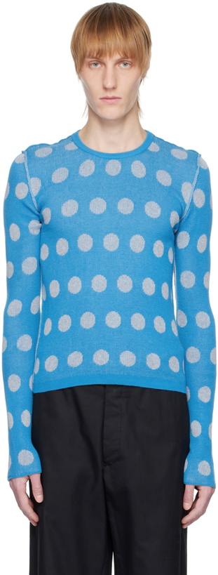 Photo: MM6 Maison Margiela Blue Polka Dot Sweatshirt