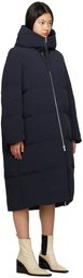 Jil Sander Navy Hooded Down Jacket