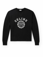 CELINE - Logo-Print Cotton-Jersey Sweatshirt - Black