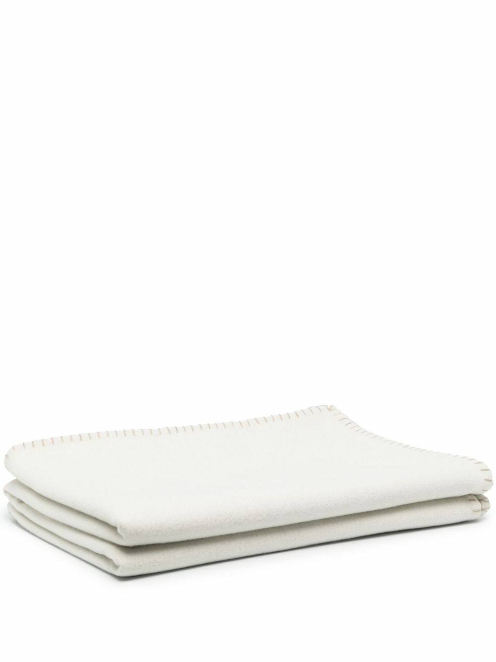 Johnstons Of Elgin White Reversible Merino Wool Throw