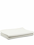 Johnstons Of Elgin White Reversible Merino Wool Throw