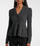 McQueen Cable-knit wool and cashmere cardigan